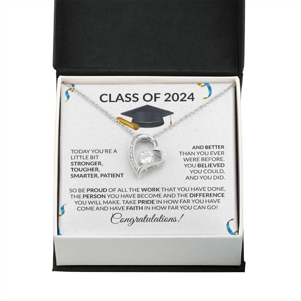 Class of 2024 Graduation Heart Necklace Gift-FashionFinds4U