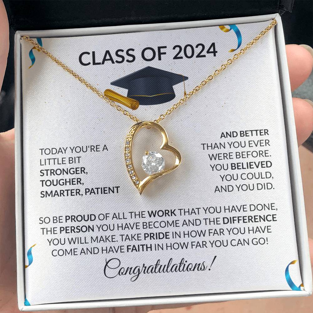 Class of 2024 Graduation Heart Necklace Gift-FashionFinds4U