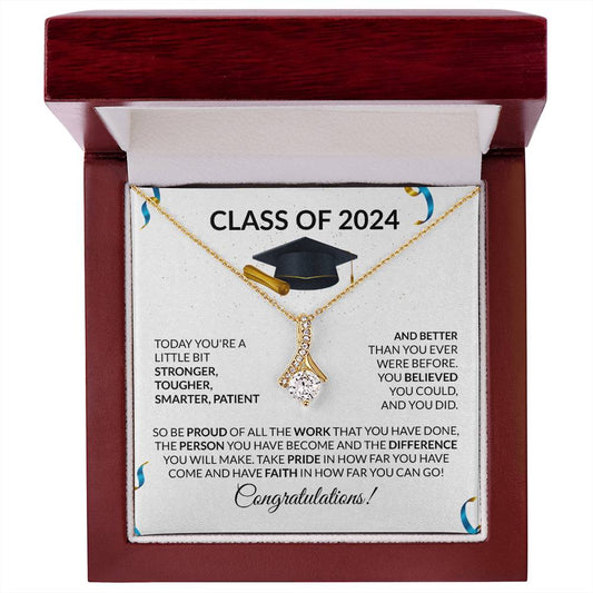 Class of 2024 Graduation Petite Ribbon Necklace Gift-FashionFinds4U