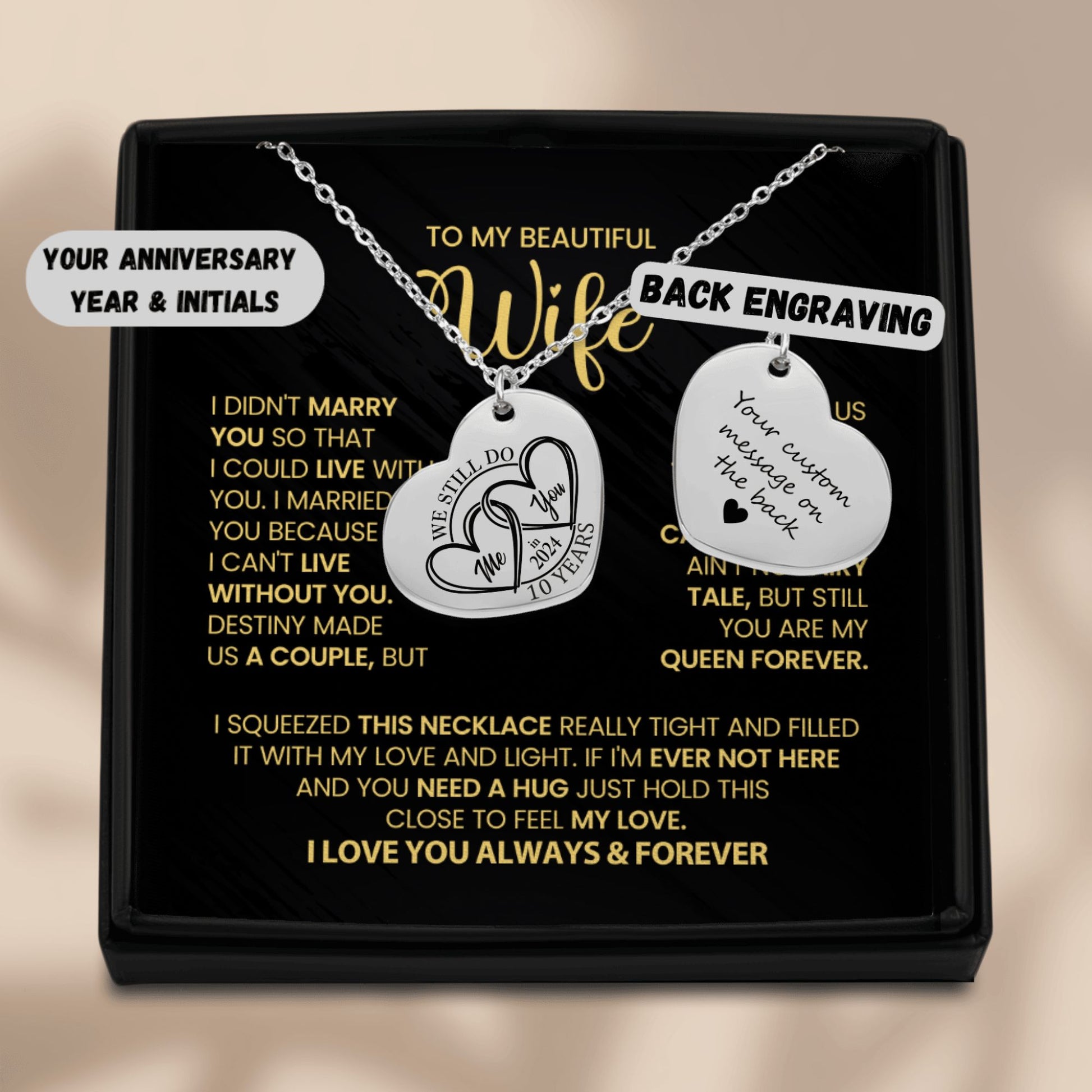 10th Year Anniversary Heart Necklace-[Heartfelt Family Gift]