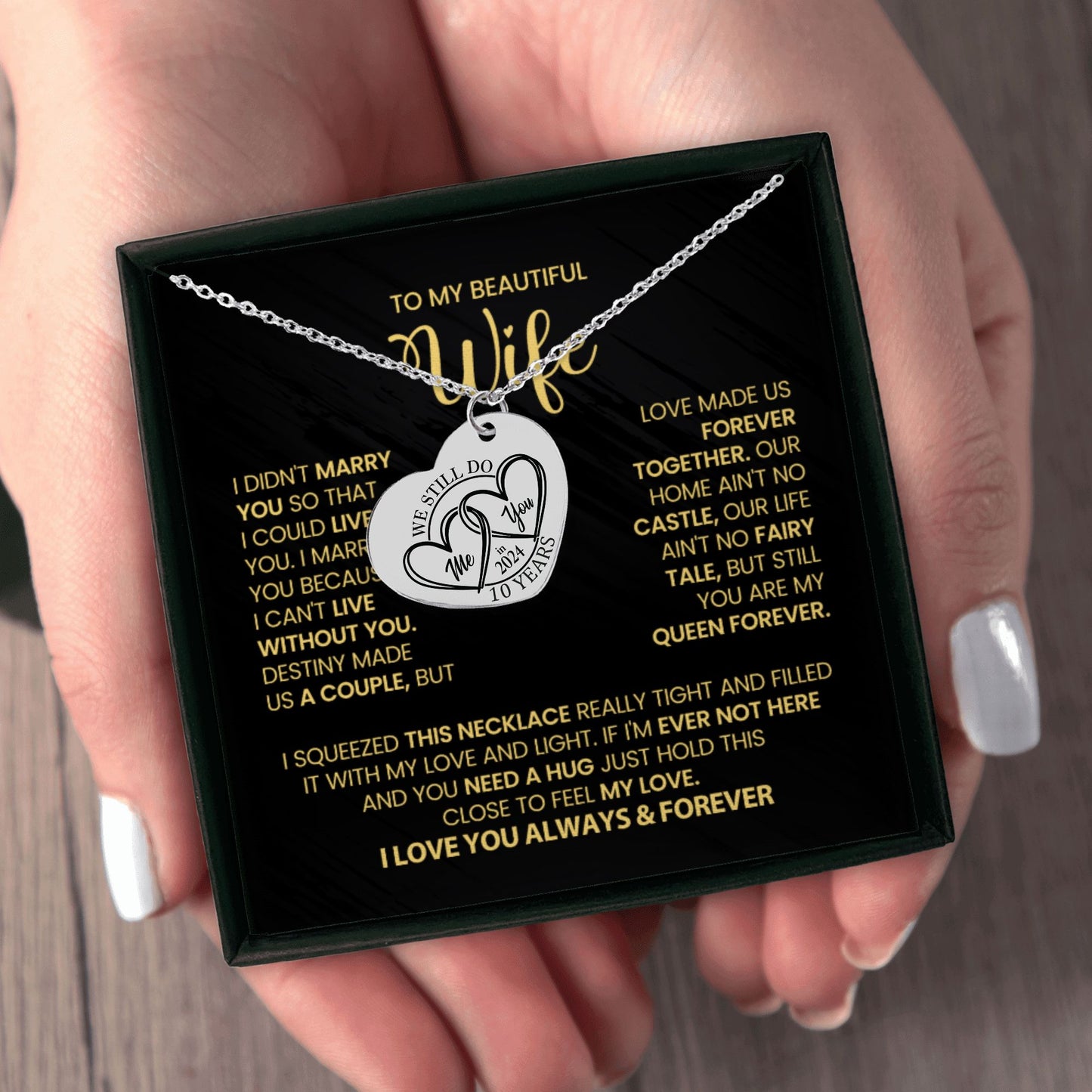 10th Year Anniversary Heart Necklace-[Heartfelt Family Gift]