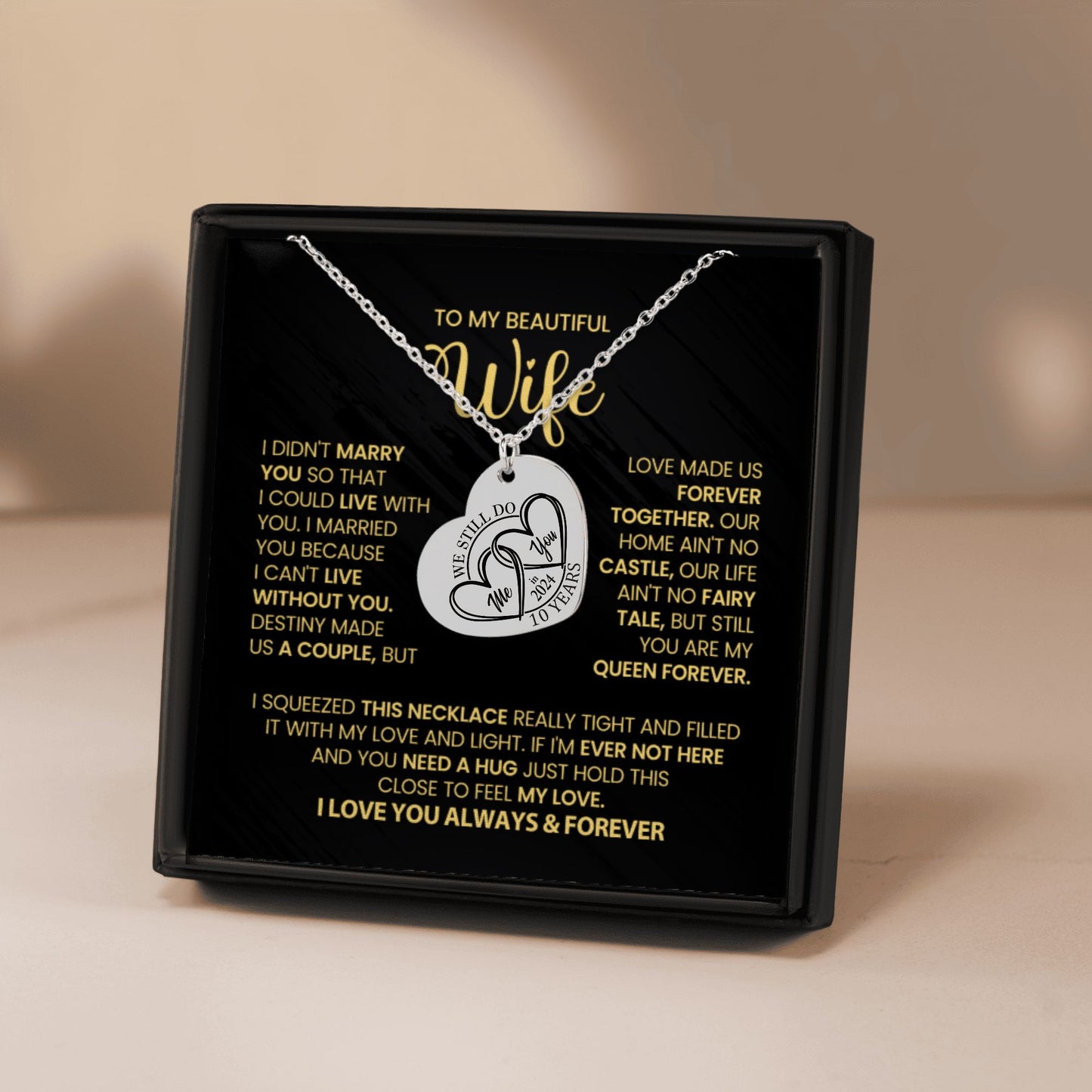 10th Year Anniversary Heart Necklace-[Heartfelt Family Gift]