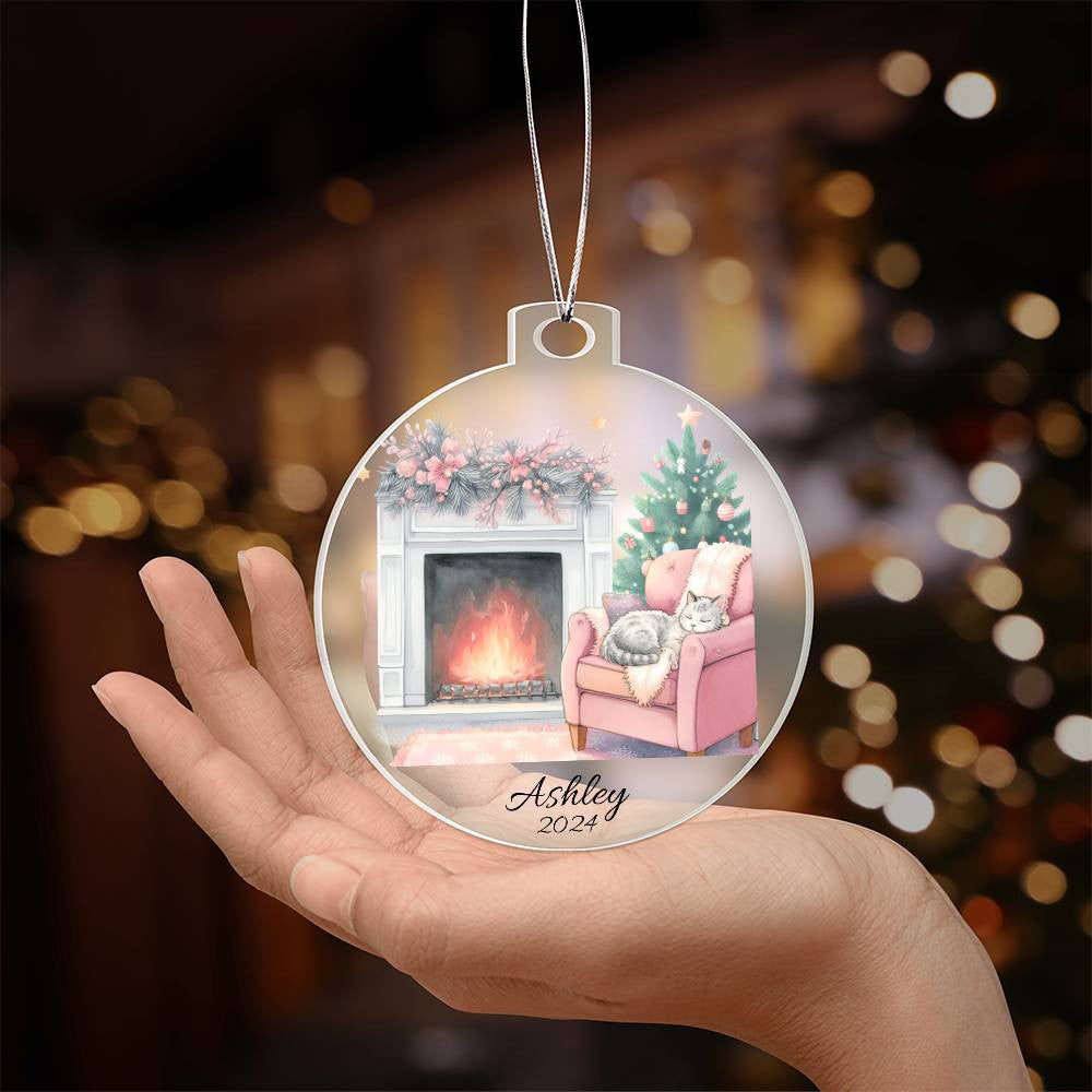 I am Dreaming Of A Pink Christmas Acrylic Christmas Ornament-[Heartfelt Family Gift]