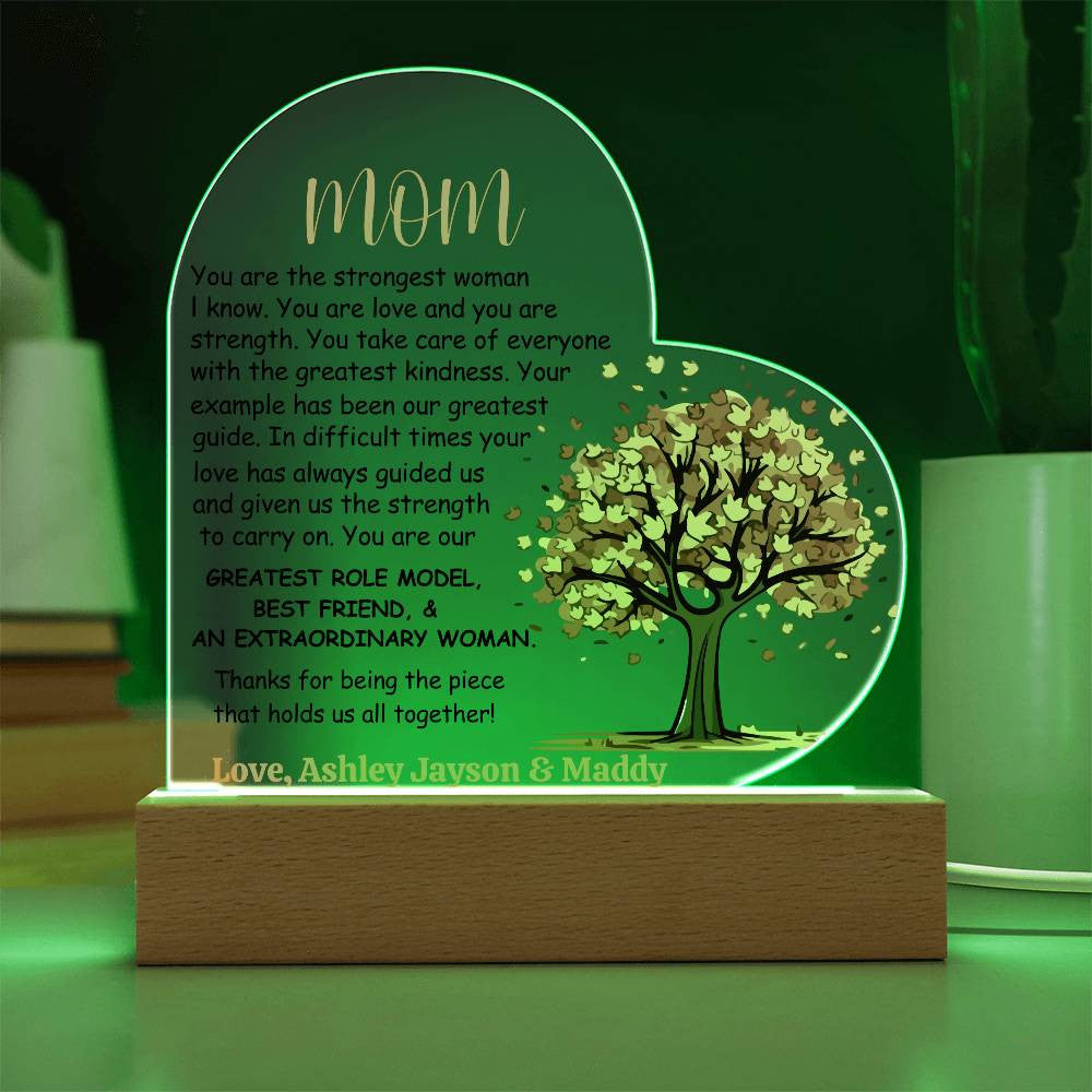 Mom Heart Acrylic Plaque Gift-[product type]