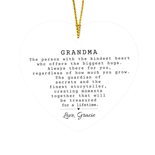 Grandma Heart Christmas Ornament