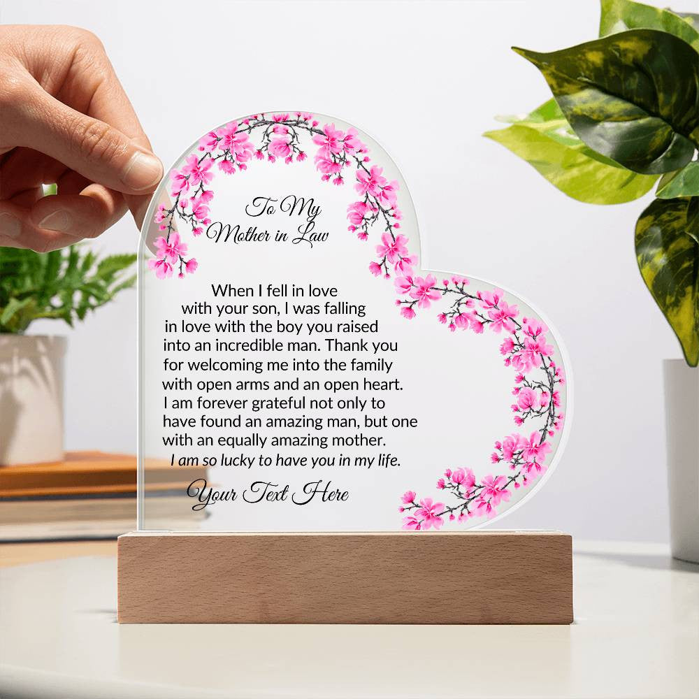 Mother in Law Led Heart Plaque-[product type]