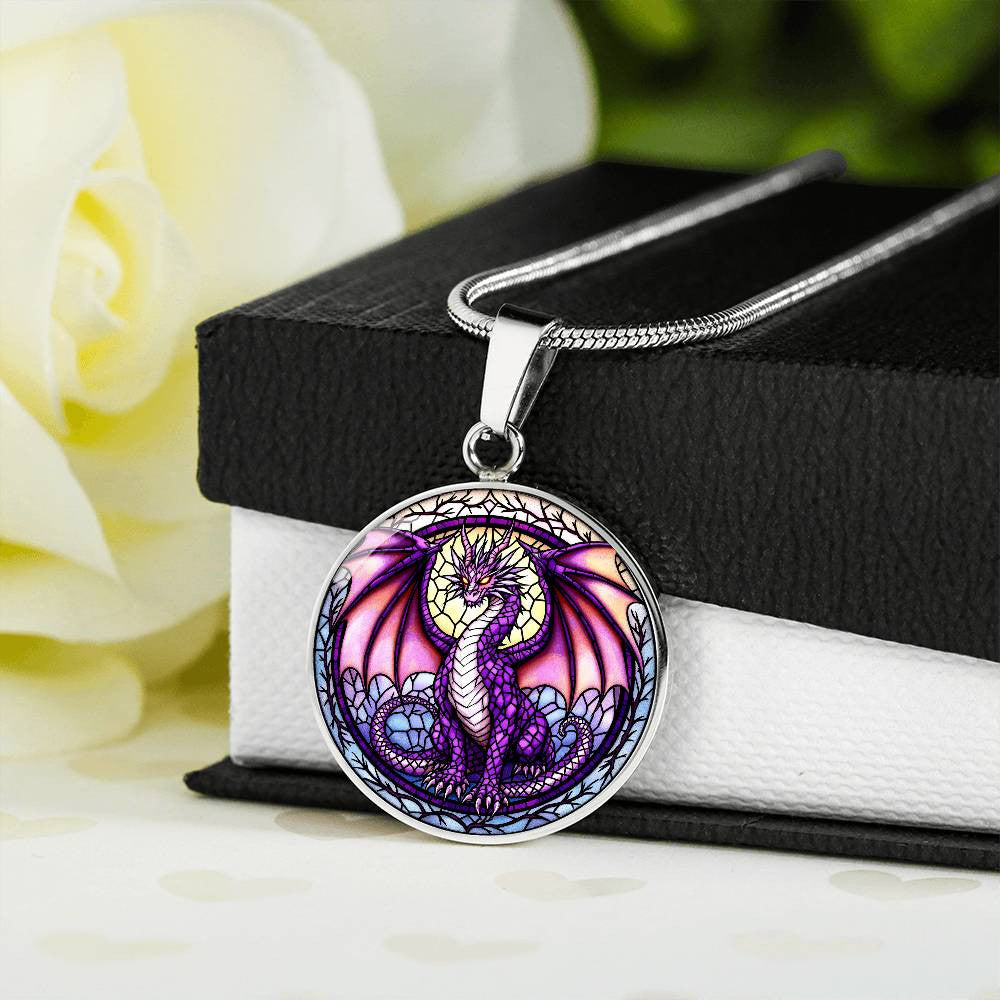 Purple Dragon Pendant Necklace-[Heartfelt Family Gift]