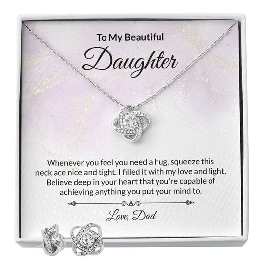 Daughter Knot Necklace and Earring Set-FashionFinds4U