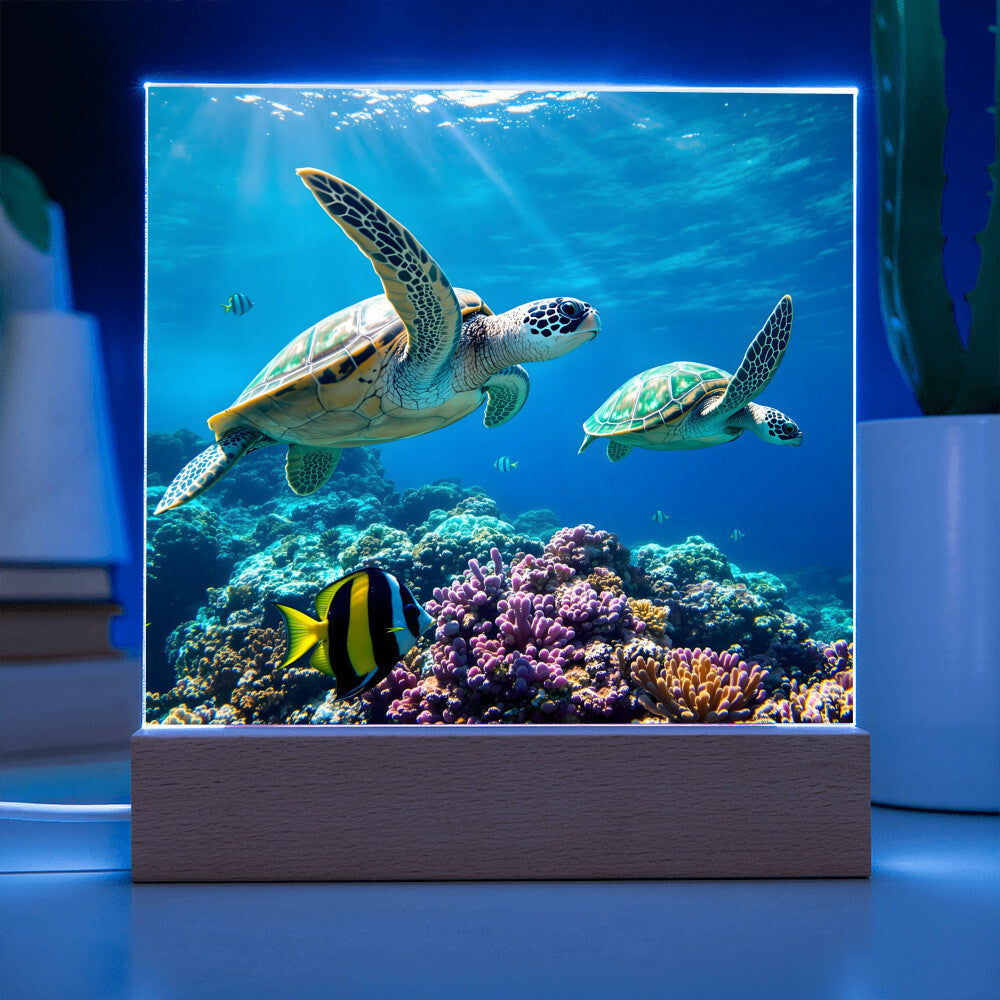 Sea Turtle Aquarium Night Light-[Heartfelt Family Gift]