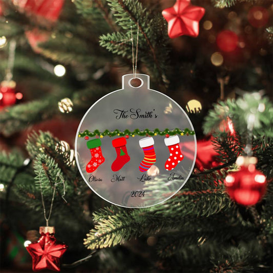 Family Christmas Stocking Ornament-[Heartfelt Family Gift]