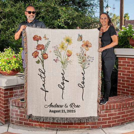 Wedding Anniversary Woven Blanket