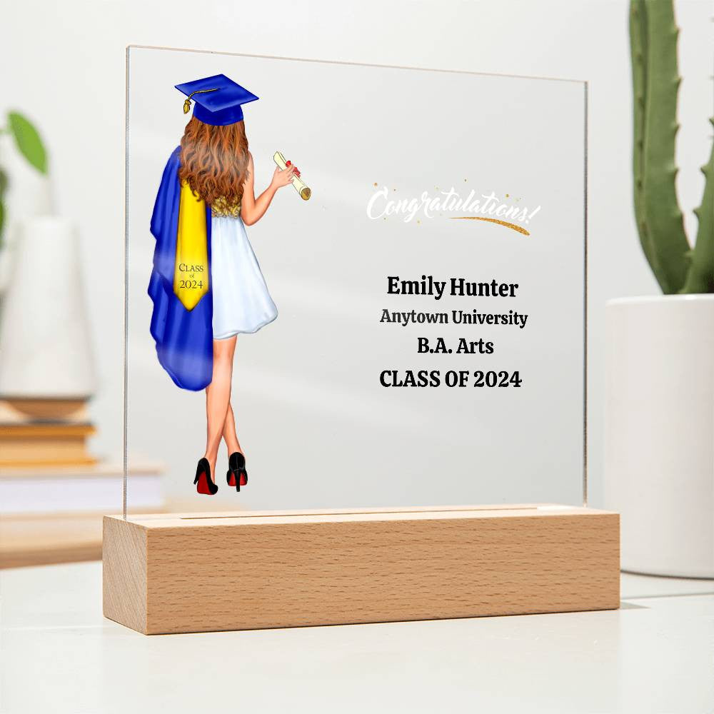 Graduation Acrylic Square Plaque-[product type]