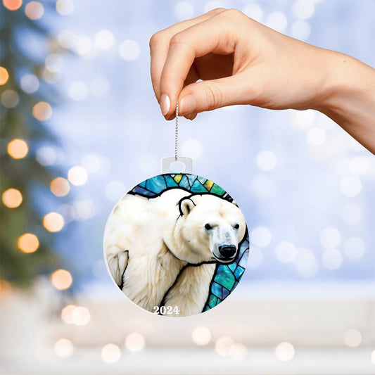 Polar Bear Christmas Ornament-[product type]