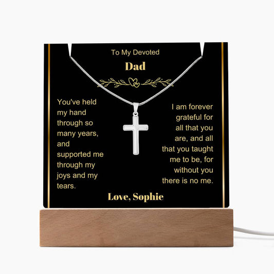 Dad Plaque and Cross Gift Set