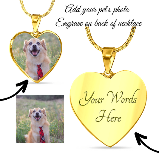 Dog Mom Necklace, Pet Memorial Necklace, Pet Loss Gift, Pet Photo Necklace Personalized, Pet Memorial Gift-[product type]