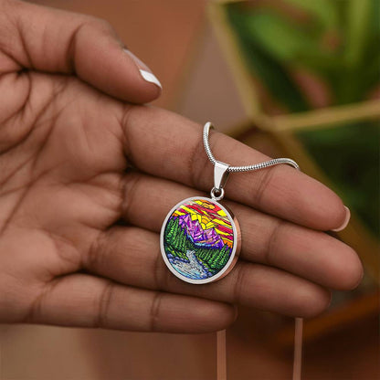 Mountain Range Pendant Necklace with Engraving-[Heartfelt Family Gift]