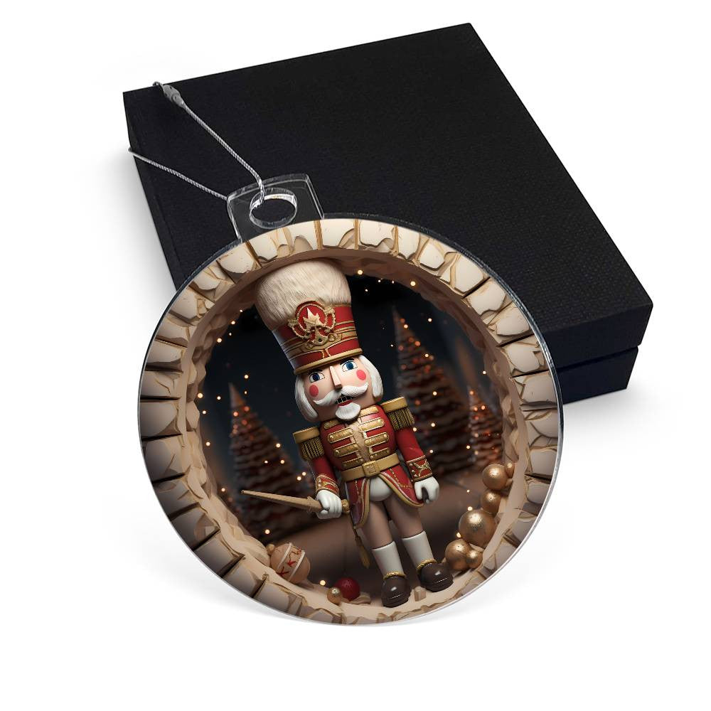 Nutcracker Acrylic Christmas Ornament-[Heartfelt Family Gift]