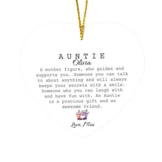 Auntie Heart Christmas Ornament