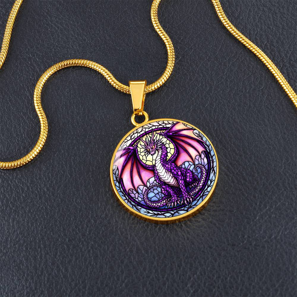 Purple Dragon Pendant Necklace-[Heartfelt Family Gift]