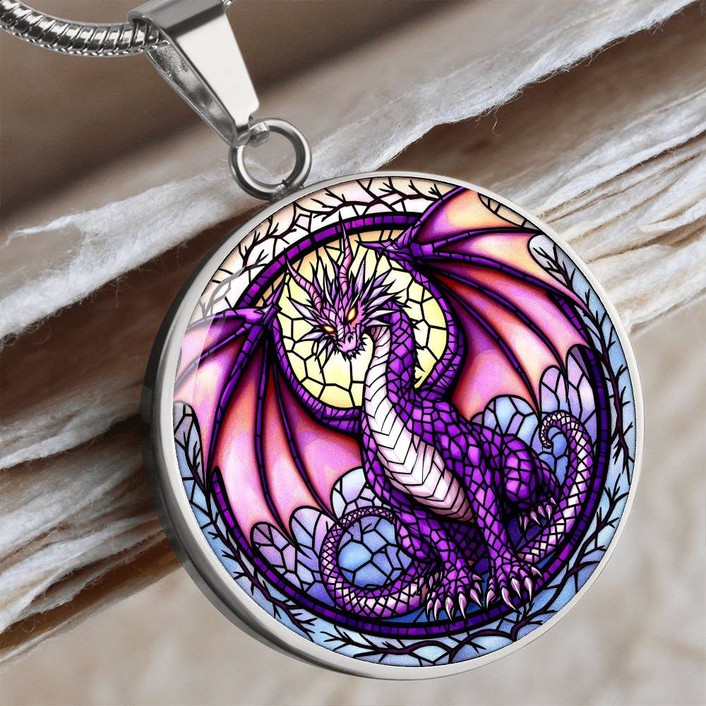 Purple Dragon Pendant Necklace-[Heartfelt Family Gift]