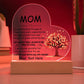 Mom Acrylic Heart Plaque Gift-[product type]