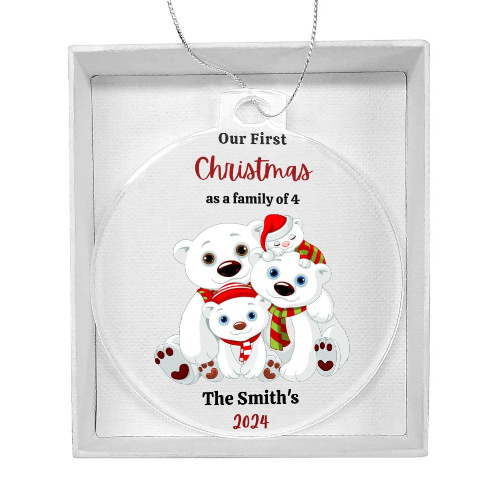 1st Christmas as a family of 4 Polar Bear Ornament-