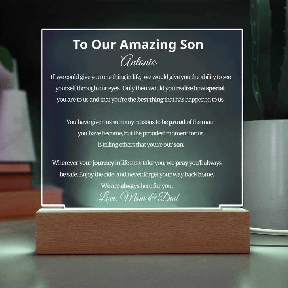 Son Plaque Gift from Mom and Dad