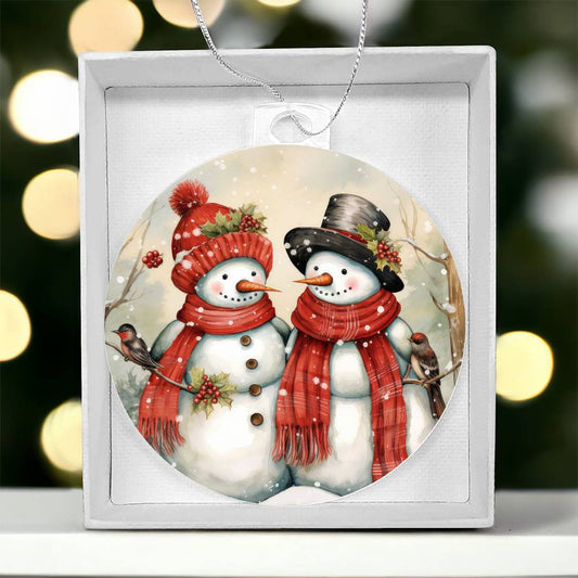 Snowmen Acrylic Christmas Ornament