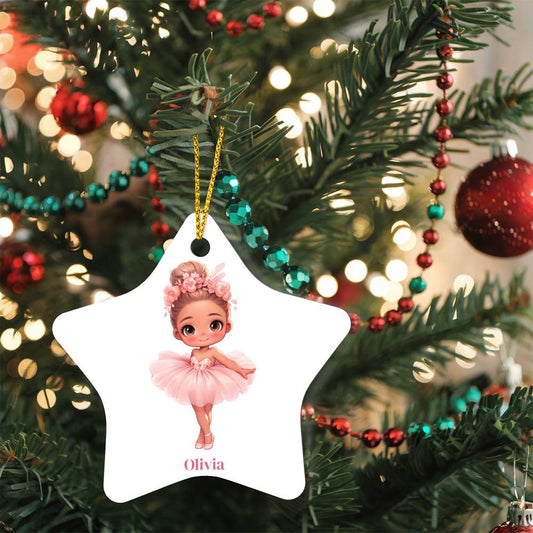 Custom Ballerina Gloss Wood Ornament for Dancer