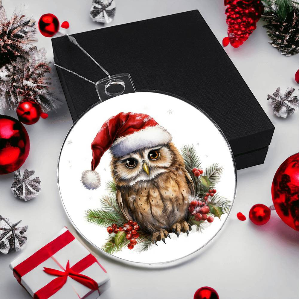 Owl Acrylic Christmas Ornament-[Heartfelt Family Gift]