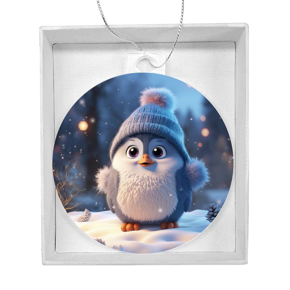 Cute Penquin Acrylic Christmas Ornament