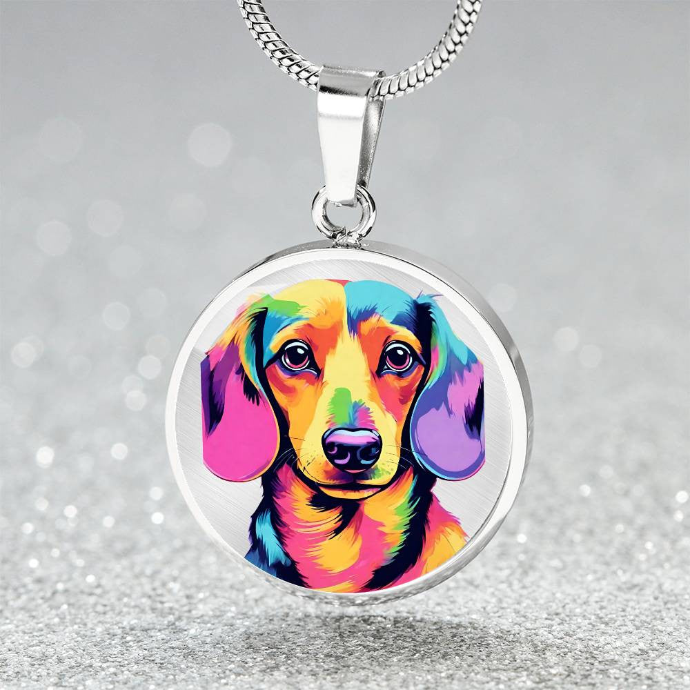 Watercolor Dachsund Weiner Dog Necklace or Bangle Charm Bracelet, Gift for Dog Lover, Dog Mom Gift, Dachsund Lover Birthday Christmas Gift-[product type]