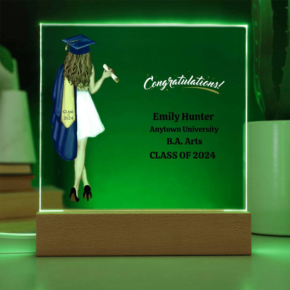 Graduation Acrylic Square Plaque-[product type]