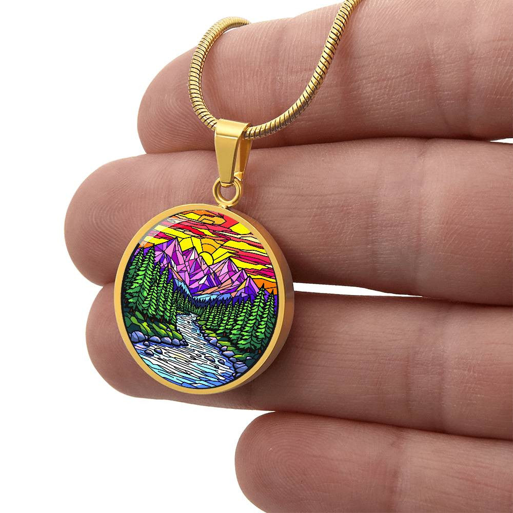 Mountain Range Pendant Necklace with Engraving-[Heartfelt Family Gift]