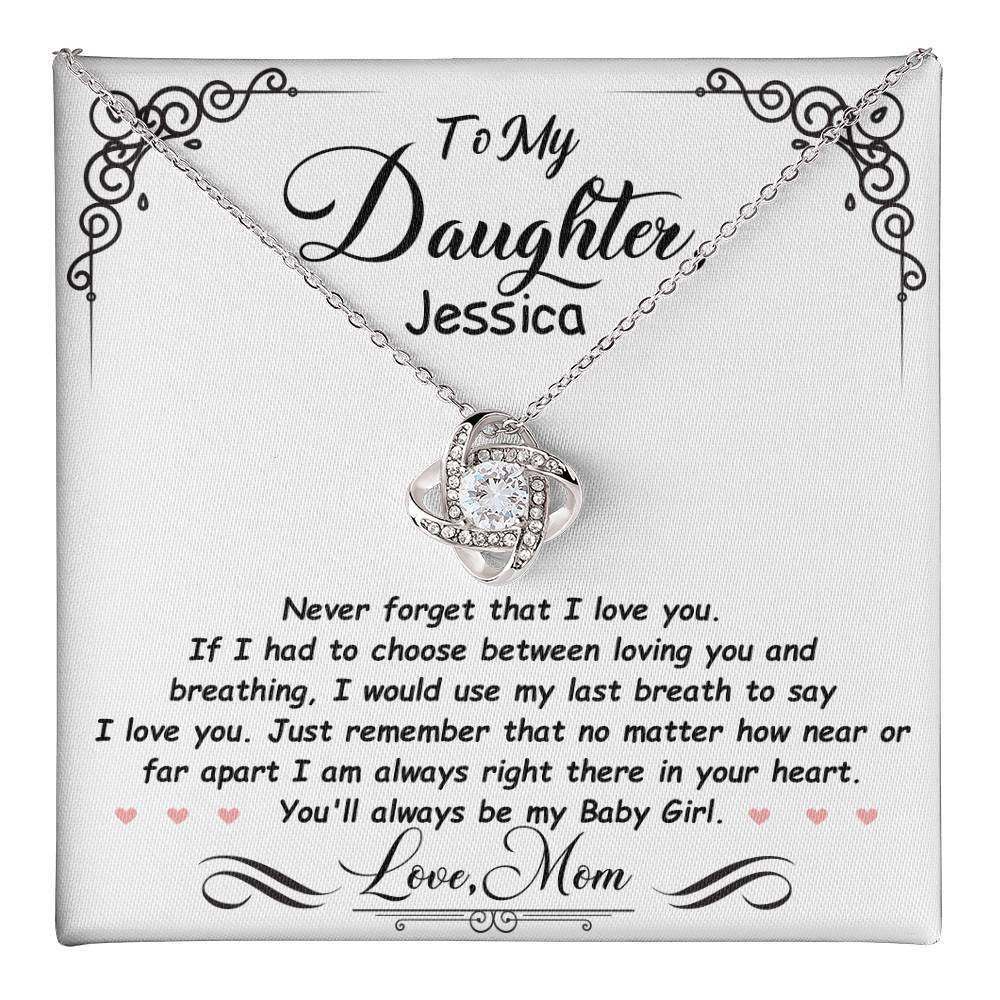 Personalized Love Knot Necklace Gift for Daughter from Mom or Dad-[product type]