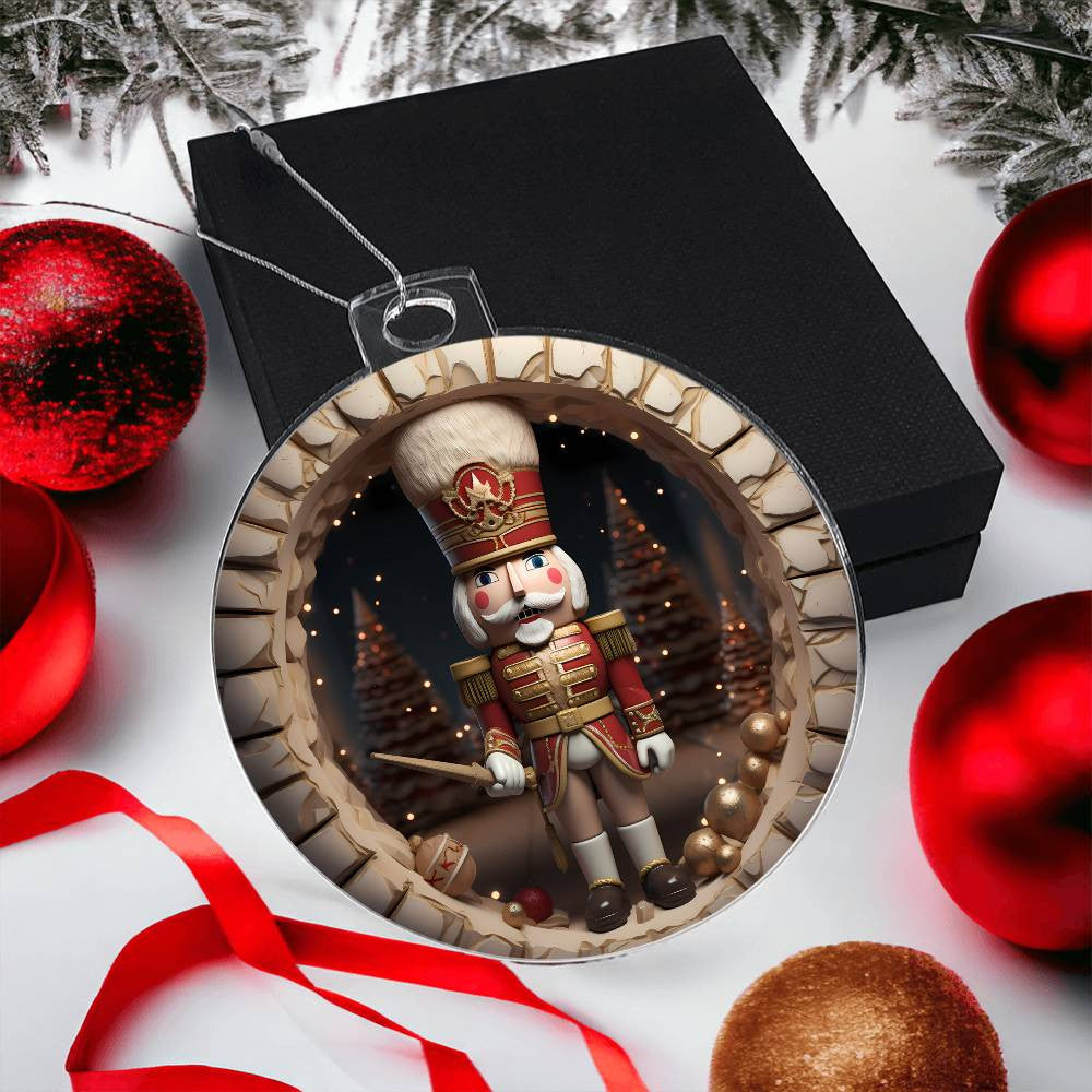 Nutcracker Acrylic Christmas Ornament-[Heartfelt Family Gift]