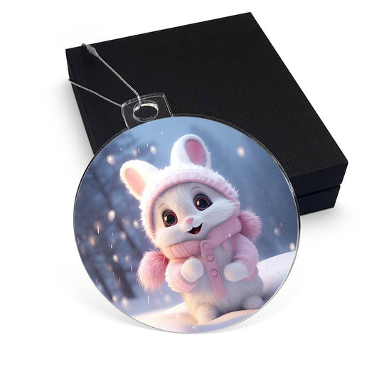 Bunny Acrylic Christmas Ornament-[Heartfelt Family Gift]