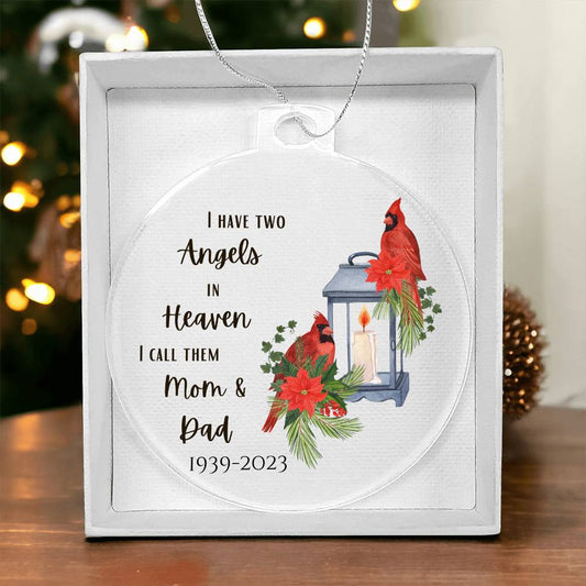 Mom and Dad Remembrance  Angel Ornament