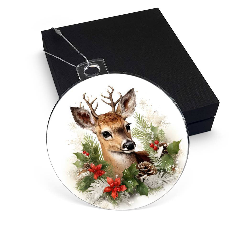 Deer Acrylic Christmas Ornament-[Heartfelt Family Gift]