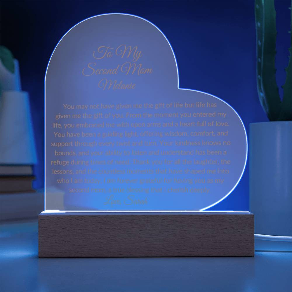 To My Second Mom Plaque Gift for Bonus Mother-[Heartfelt Family Gift]