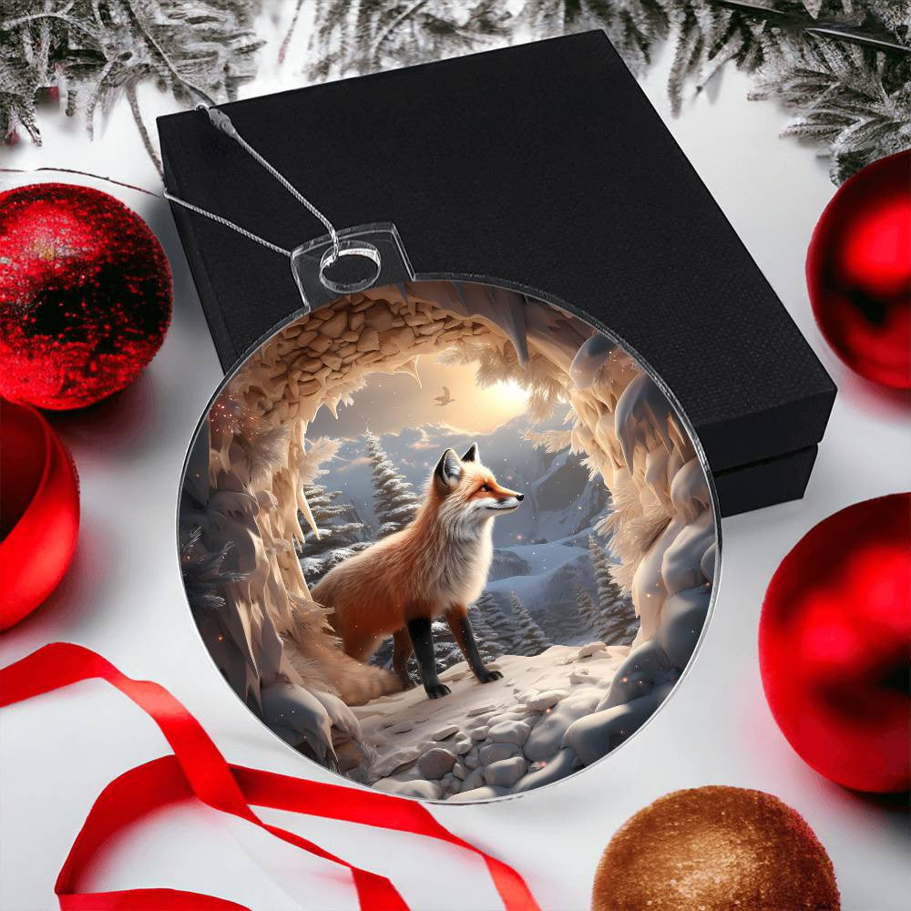 Fox Acrylic Christmas Ornament-[Heartfelt Family Gift]