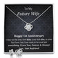 Future Wife - Fiancee 1st Anniversary Love Knot Necklace Earring Set-FashionFinds4U