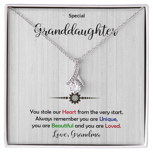 Granddaughter - Beautiful and Loved - Alluring Beauty Necklace-FashionFinds4U