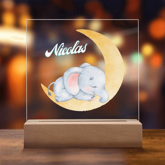 Lighted Acrylic Nursery Boy's Room Nightlight with Personalized Name-FashionFinds4U