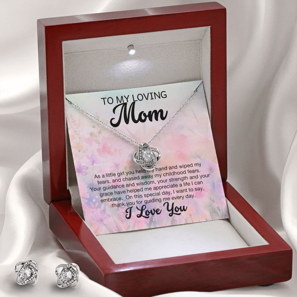 Loving Mom - Guidance and Wisdom - Love Knot Necklace Earring Set-FashionFinds4U