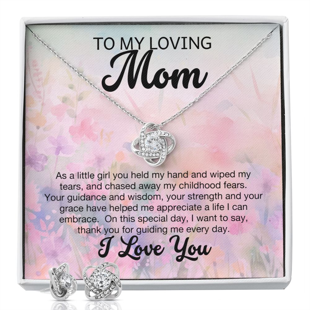 Loving Mom - Guidance and Wisdom - Love Knot Necklace Earring Set-FashionFinds4U