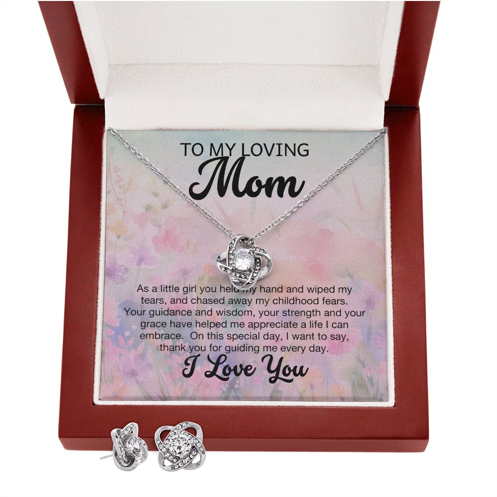 Loving Mom - Guidance and Wisdom - Love Knot Necklace Earring Set-FashionFinds4U