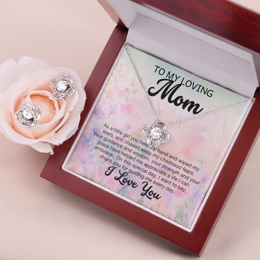 Loving Mom - Guidance and Wisdom - Love Knot Necklace Earring Set-FashionFinds4U