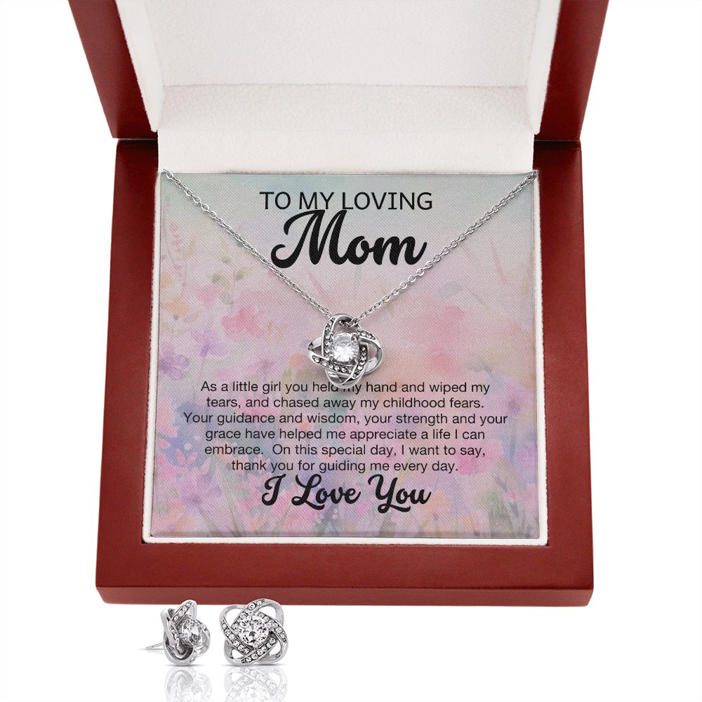 Loving Mom - Guidance and Wisdom - Love Knot Necklace Earring Set-FashionFinds4U