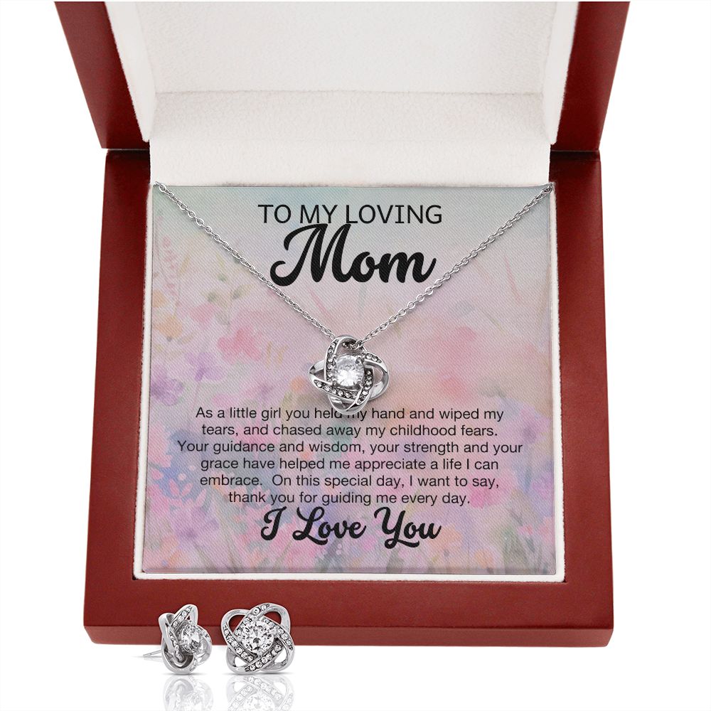 Loving Mom - Guidance and Wisdom - Love Knot Necklace Earring Set-FashionFinds4U